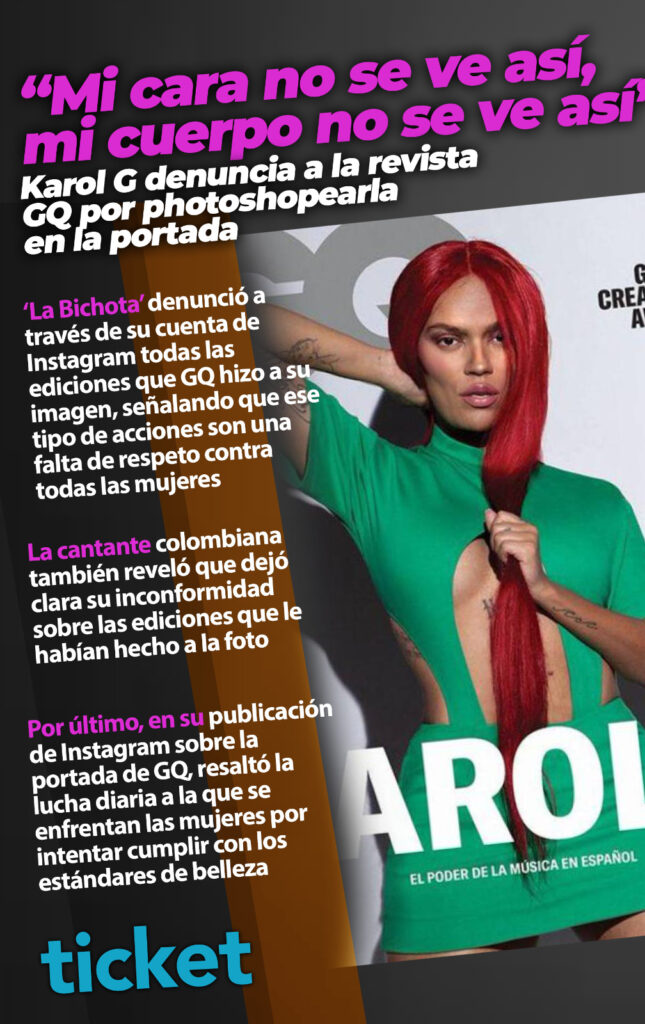 Karol G denuncia que una revista ha editado su imagen: Es una