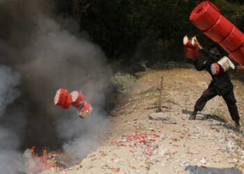 PNC destruye productos pirotécnicos