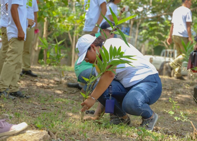 500 jóvenes del CUBO San Luis Talpa contribuyen a reforestar la ribera del río Comalapa