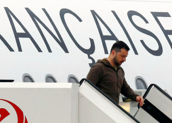 El presidente de Ucrania Volodimir Zelenski llega a la Cumbre del G7