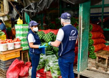 Defensoría verifica precios de frutas y verduras en el mercado mayorista La Tiendona