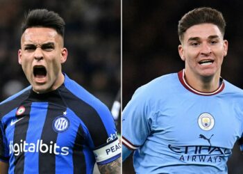 Lautaro Martínez y Julián Álvarez, cara a cara en la final de la Champions