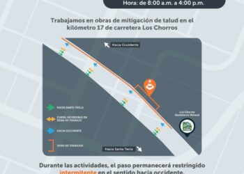 Restringen paso en carretera Los Chorros en sentido hacia occidente