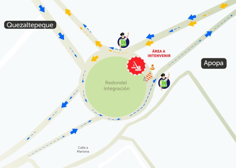Anuncian reorientación vehicular para este martes y miércoles en redondel Integración