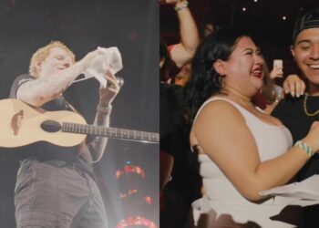 (VIDEO) Ed Sheeran interrumpió su concierto para revelar el sexo del bebé de una pareja en el público