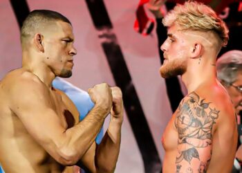 El careo entre Nate Díaz y Jake Paul terminó en una brutal pelea en el escenario