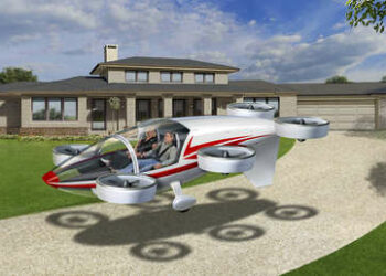 Diseñan coche eléctrico volador similar a un Tesla con propulsores probados por la NASA