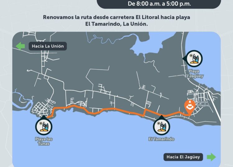 Restringirán paso desde carretera El Litoral hacia playa El Tamarindo