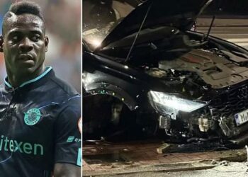 Mario Balotelli destruyó su auto de lujo en un accidente y se negó al control de alcoholemia