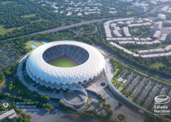 (VIDEO) Presidente Nayib Bukele coloca la primera piedra del nuevo Estadio Nacional de El Salvador, el más grande de Centroamérica