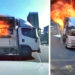 (VIDEO) Un camión envuelto en llamas atraviesa una ciudad china