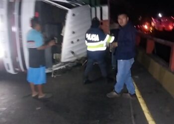 Camión que transportaba ganado volcó en Sonsonate