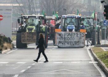 Más de mil tractores entorpecen cumbre de la UE en Bruselas