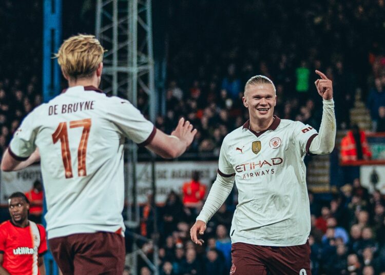 Con una ‘manita’ de Haaland, el Manchester City golea al Luton y avanza a Cuartos de la Copa FA