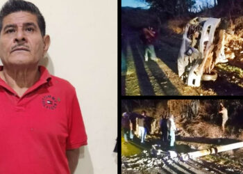 Conductor ebrio chocó contra un poste de telefonía y luego vuelca