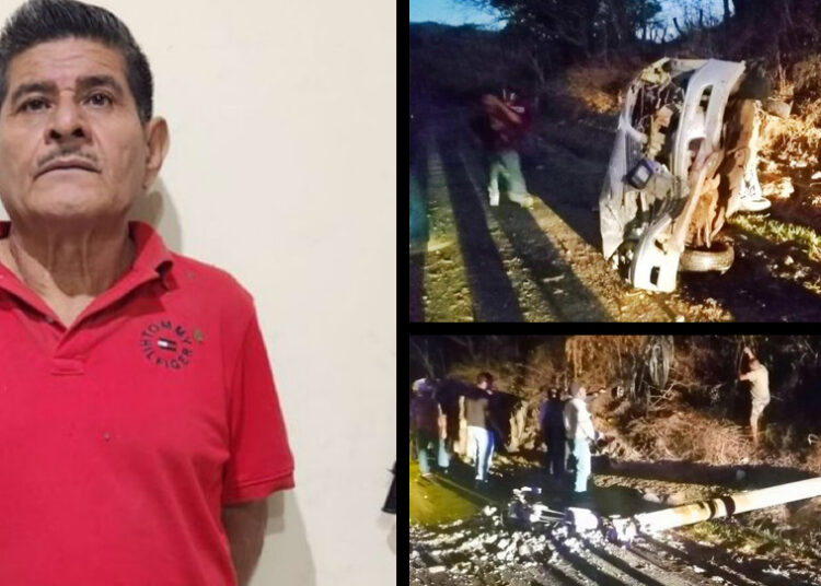 Conductor ebrio chocó contra un poste de telefonía y luego vuelca