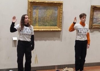 Tiran sopa al cuadro Le Printemps del Museo de Bellas Artes de Lyon