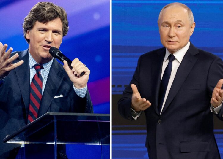La UE podría sancionar al periodista estadounidense Tucker Carlson por su entrevista a Putin