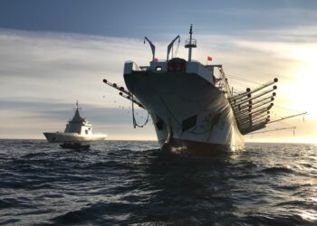 La Armada abordó un barco chino que pescaba ilegalmente en el Mar Argentino
