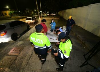 Instalan control antidopaje en el bulevar Venezuela, San Salvador