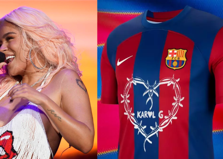 Karol G estará en el logo del FC Barcelona, esto valdría la camiseta de edición limitada