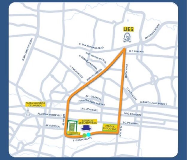 Este domingo hay restricción de paso vehicular en la UES, Hospital Rosales y gimnasio nacional