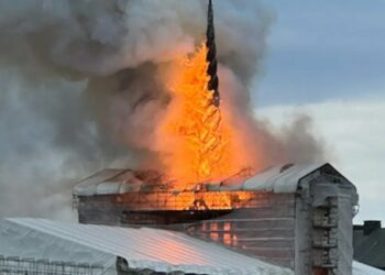 VIDEO: Arde el histórico edificio de la Bolsa de Copenhague y se derrumba su icónico chapitel
