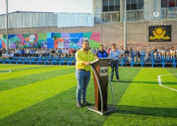 Inauguran nueva cancha deportiva en colonia San Joaquín, en San Martín