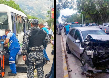 Mujer muere tras impactar su vehículo contra microbús que le hacía parada a pasajeros