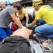 Motociclista muere tras chocar con una rastra en calle Agua Caliente