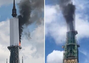 Incendio en la catedral gótica de Ruan, en Francia