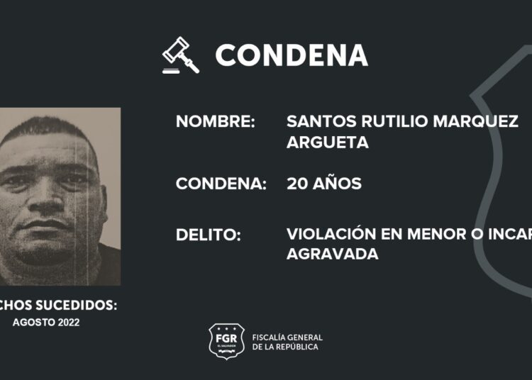 Condenan a 20 años de cárcel a sujeto que violó a menor de edad