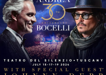 Andrea Bocelli y Johnny Depp cantarán en un concierto por los 30 años de carrera del tenor