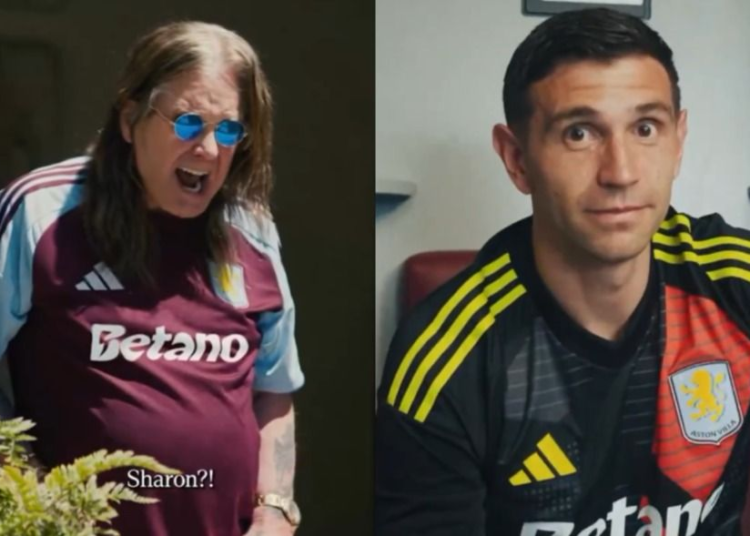 Dibu Martínez y Ozzy Osbourne presentaron la nueva camiseta de Aston Villa
