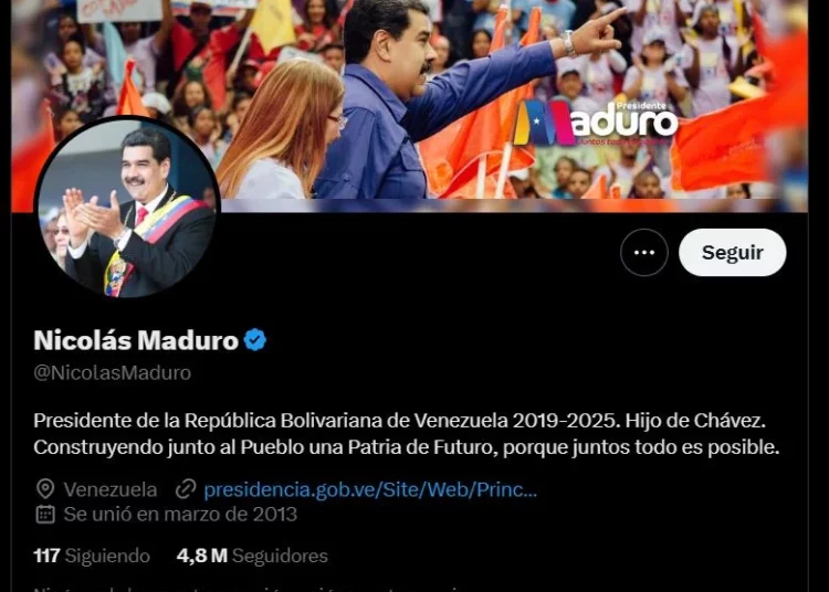 Elon Musk le quitó el verificado gris a Nicolás Maduro, que indicaba en X que era el presidente de Venezuela