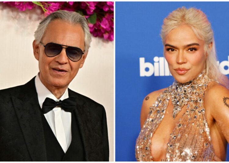 (VIDEO) Karol G canta junto a Andrea Bocelli y es ovacionada