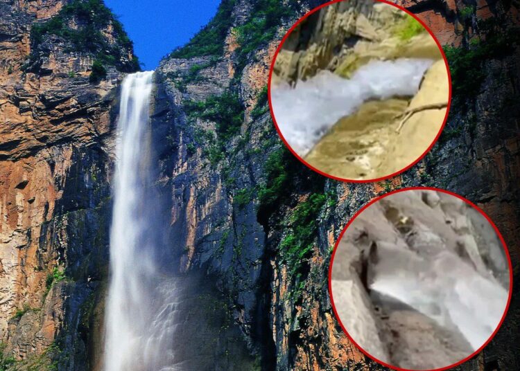 Descubren que la fuente de la cascada más alta y turística de China son realmente tuberías de agua
