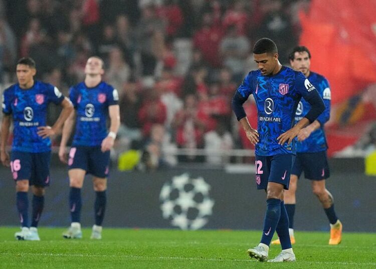 Atlético de Madrid sufrió su peor goleada en torneos europeos desde 2021
