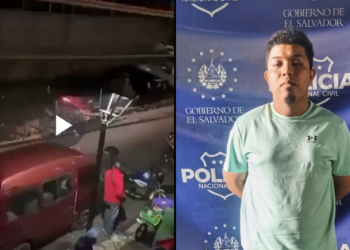 Capturan a sujeto que fue grabado mientras golpeaba a otra persona afuera de un restaurante en Santa Tecla