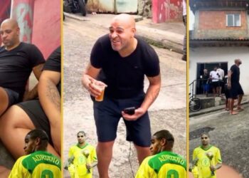(VIDEO) Adriano y su preocupante imagen tomando alcohol en una favela de Brasil
