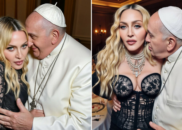 Madonna desató gran polémica en redes por sus fotografías junto al Papa Francisco hechas con IA