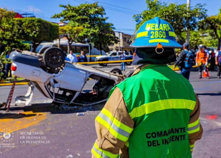 Realizan simulacro de accidente de tránsito en San Salvador Centro