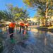 Alcaldía de San Salvador Centro realiza limpieza y lavado de la Plaza Libertad