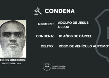 Ladrón de vehículos recibe 10 años de cárcel