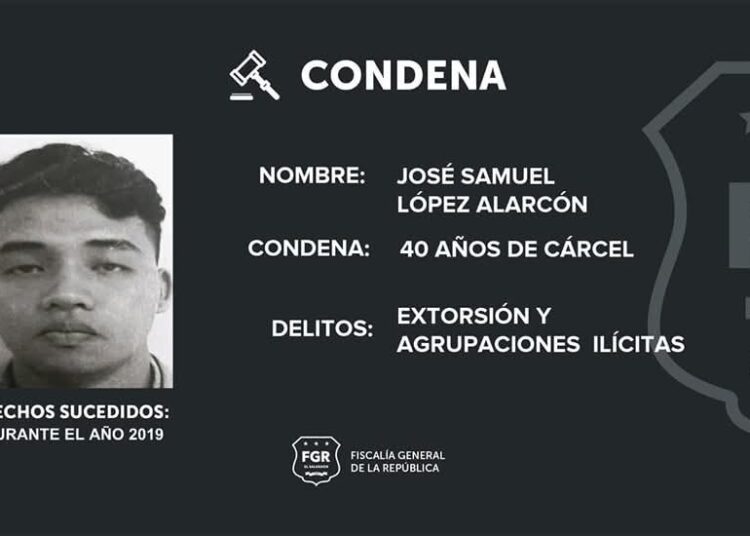 Extorsionista de Apopa condenado a 40 años en la cárcel