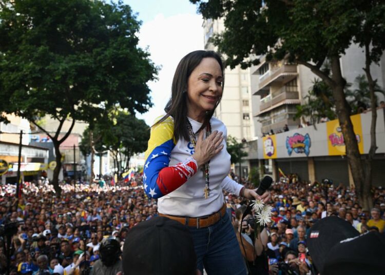 María Corina Machado reaparece en Venezuela en una protesta en Caracas