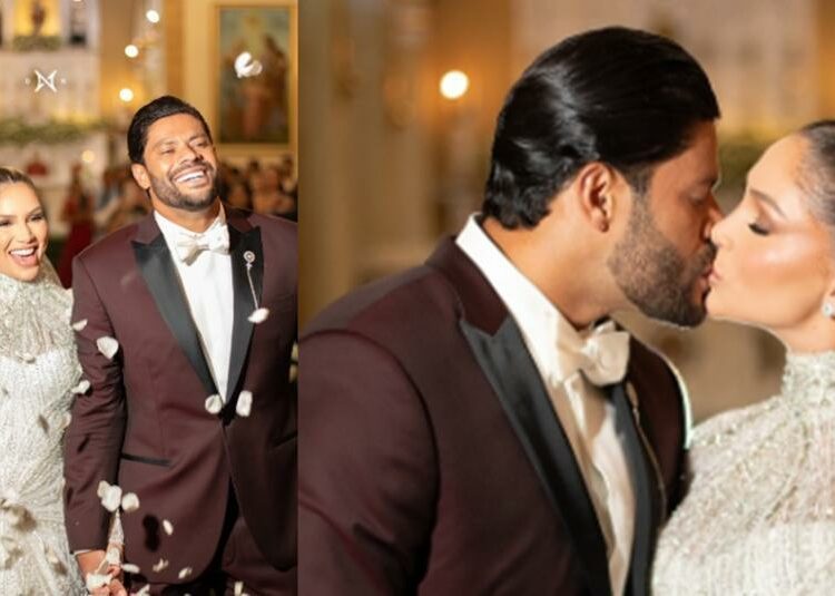 El futbolista brasileño Hulk se casó con Camila Sousa, la sobrina de su ex esposa