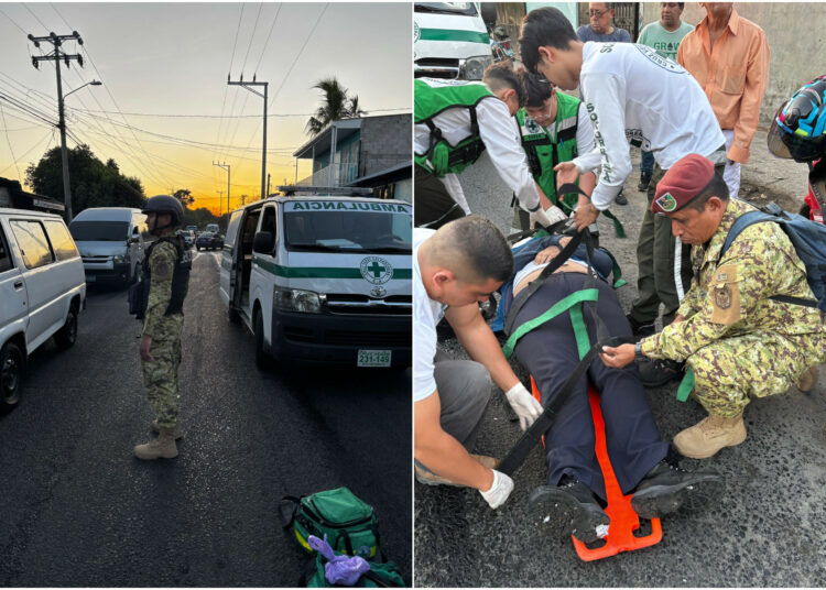 Mujer pierde el control de su motocicleta y es trasladada a centro médico en Soyapango