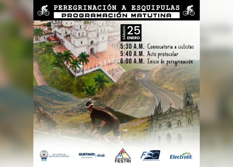 Alcaldía de Santa Ana invita al evento en bicicleta “Peregrinación a Esquipulas”