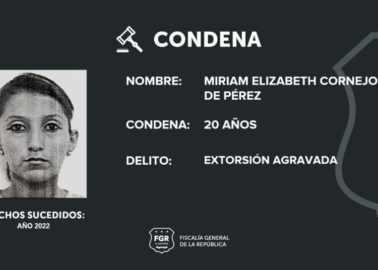 20 años de cárcel para pandillera de la 18 por extorsión